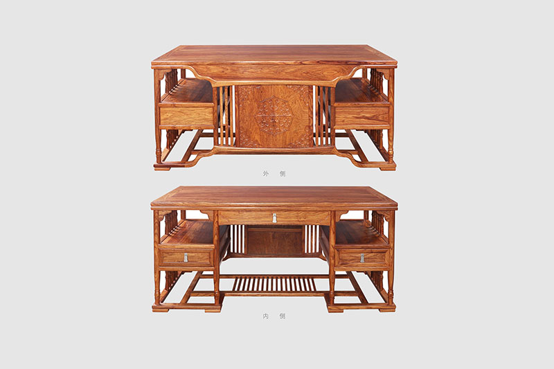 克拉玛依中式家居装饰书房桌椅组合家具效果图